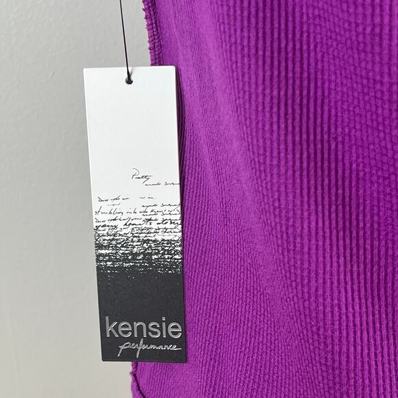 NWT Kensie Purple Performance Long Sleeve Asymmetrical Top Size XS (oversized) - Picture 4 of 9
